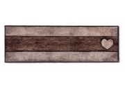Kuchyňský koberec Astra Pure&Soft Grafika dřevo a srdce